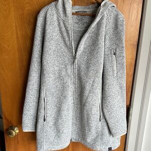 L.L. Bean Light Gray Hooded Zip Jacket